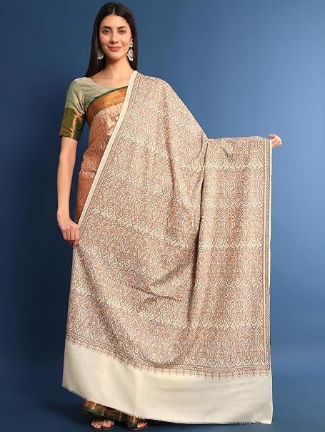 Fine Wool Sozni Hand Embroidered Shawl, Stole