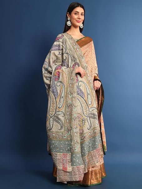 Ool Fabric Pashmina Kalamkari
